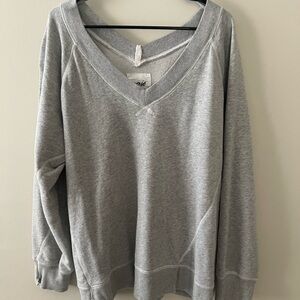 Aerie Gray V-neck Sweater